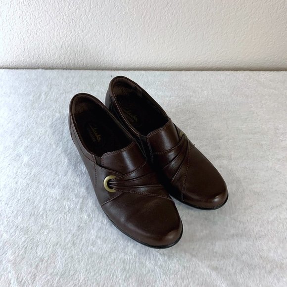 Clark's Pleated Leather Ankle Booties - Picture 1 of 4